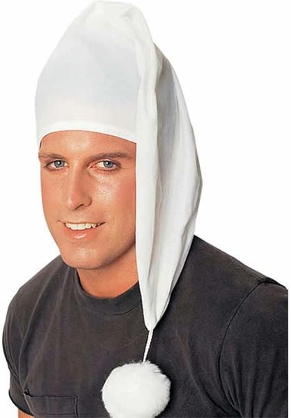 *White Old Night Time Stocking Cap Costume Accessory - Pajama Cap- Halloween