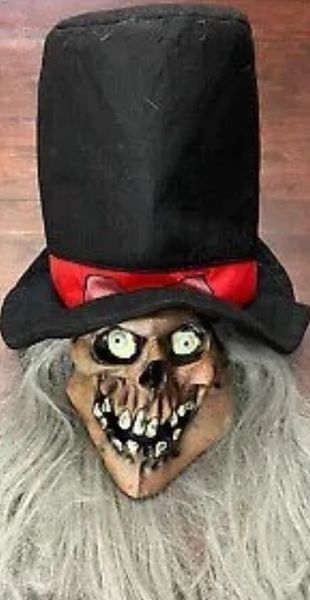 *Dapper Skull Mask with attached hair Costume Accessory - After Halloween Sale