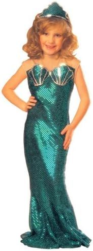 *Deluxe Mermaid Green Dress Costume, Girls Large - Halloween