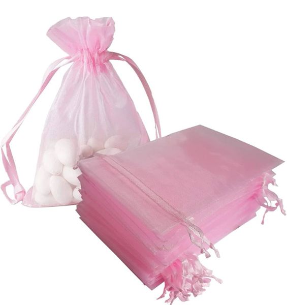 Pink Organza Bags, 24pcs - 4x6 - Party Favor Gift Bag, Souvenirs