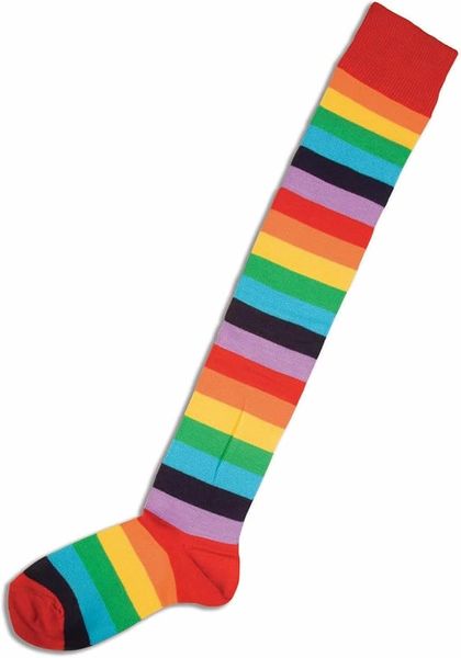 *Wacky Rainbow Striped Socks Clown Costume Accessory, Adult - Halloween