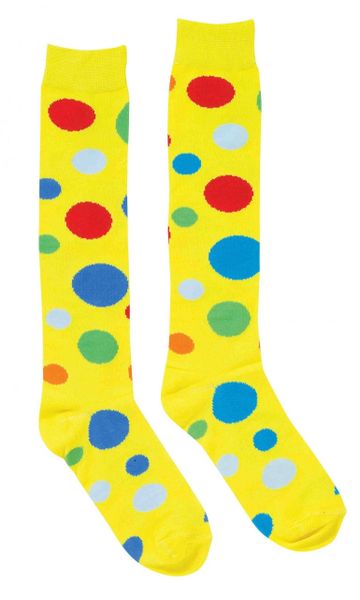 *Colorful Polka Dot Yellow Clown Socks Costume Accessory, Adult - Halloween