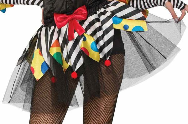 *Colorful Evil Clown Tutu Twisted Circus Costume Accessory Women's - Halloween