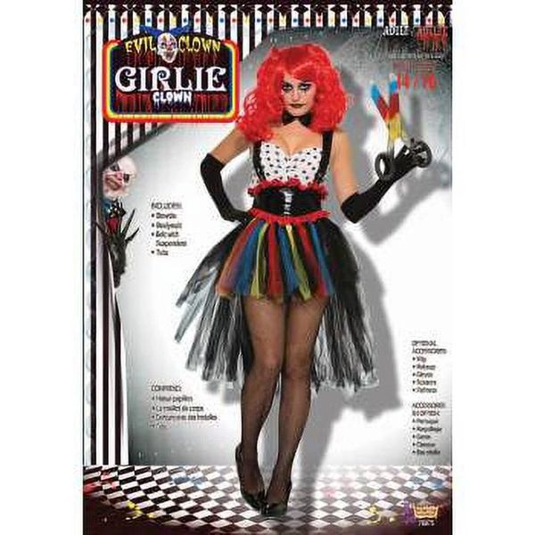 *Evil Girlie Clown Tutu Skirt Twisted Circus Costume, Women's - After Halloween Sale