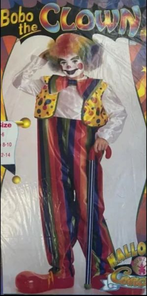 *Bobo the Clown Carnival Costume, Kids Size Large - Circus - Halloween