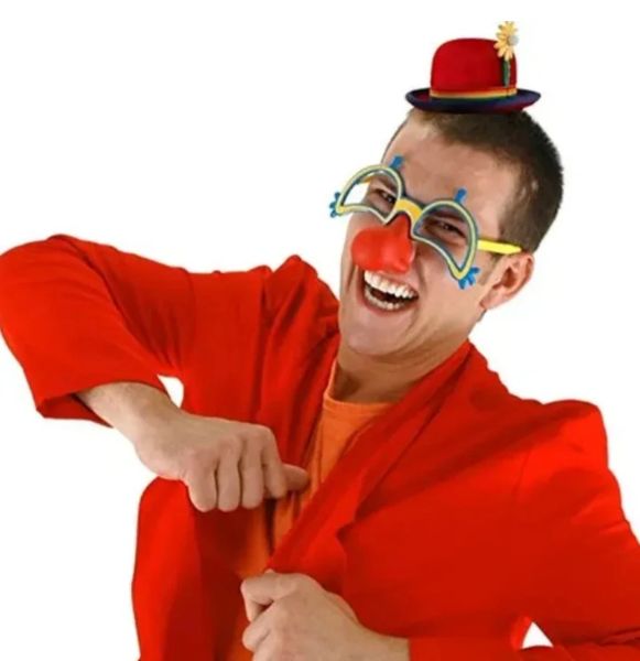 *Clown Nose Glasses & Hat Costume Accessory, Unisex - After Halloween Sale