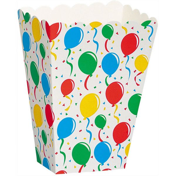 *Colorful Balloon Scalloped Birthday Party Favor Treat Boxes, 8ct