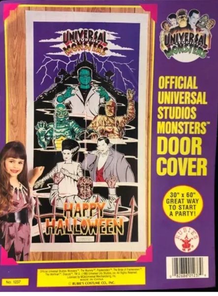 *Vintage Universal Studios Monsters Party Door Cover - Halloween - 90's