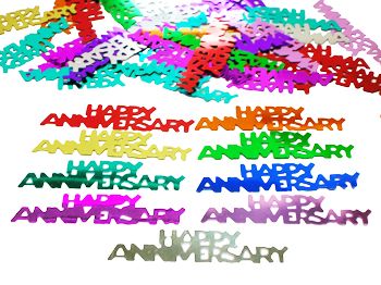 BOGO SALE - Happy Anniversary Table Confetti Sprinkle Decoration, Rainbow