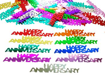 *Happy Anniversary Table Confetti Sprinkle Decoration, Rainbow