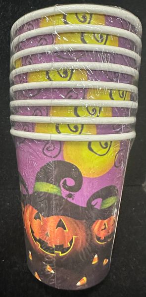 *Halloween Pumpkin Witch Party Cups, 8 cups, 9oz