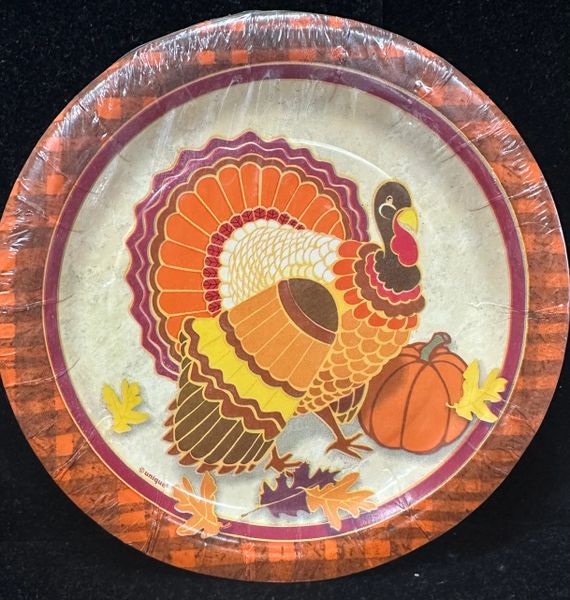 Thanksgiving Turkey Time Party Plates - 8ct