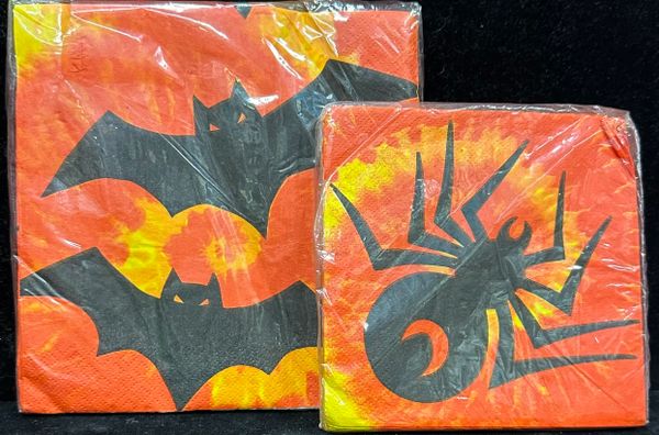 *Psychedelic Spooks Halloween Party Napkins, 16ct - Bats - Spiders