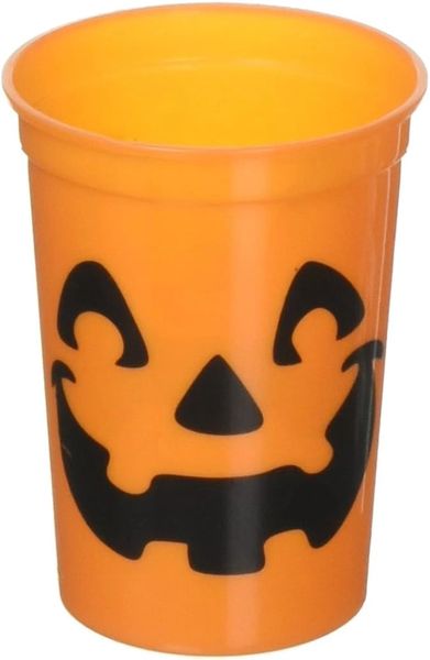 Halloween Jack O Lantern Pumpkin Cups, Plastic, 4ct - Orange - Party Favors - Drinking