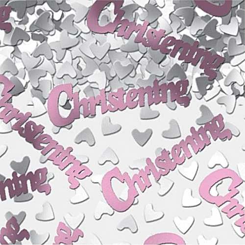 BOGO SALE - Pink Christening Table Confetti Sprinkle Decoration - Baby Girl