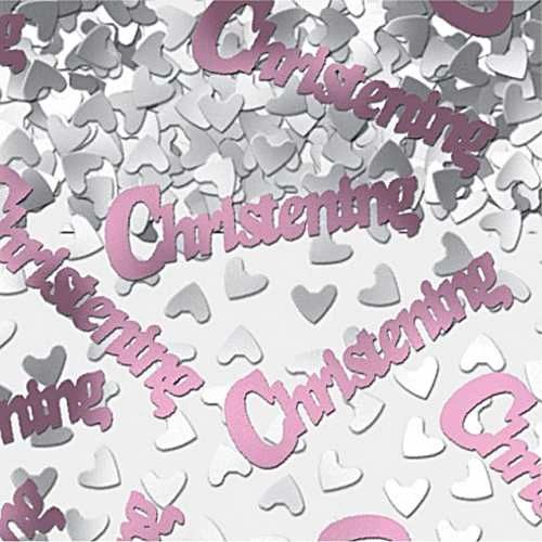 *Pink Christening Table Confetti Sprinkle Decoration - Baby Girl