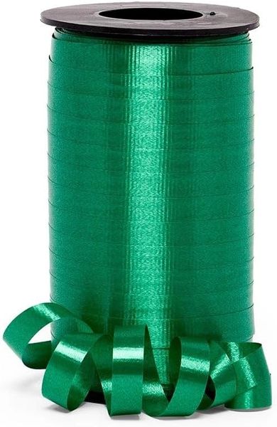 *Wide Emerald Green Crimped Curling Ribbon, 3/8in x 250 Yards