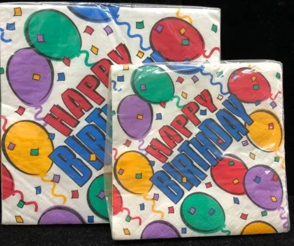 Happy Birthday Balloons Party Napkins, 16ct