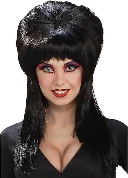 *Elvira Mistress of the Dark, Long Black Wig Costume Accessory, Women's - After Halloween Sale