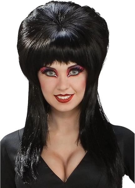 *Elvira Mistress of the Dark, Long Black Wig Costume Accessory, Women's- Halloween