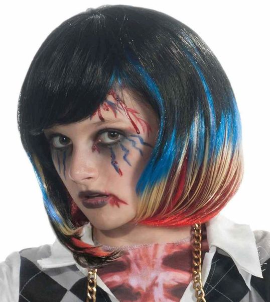 *Short Zombie Rocker Wig Costume Accessory, Girls - Halloween