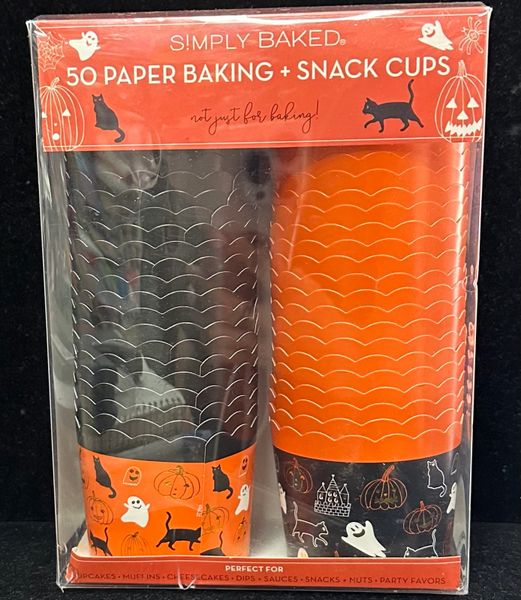 Simply Baked Halloween Paper Baking, Snack, Treat Cups, 50ct