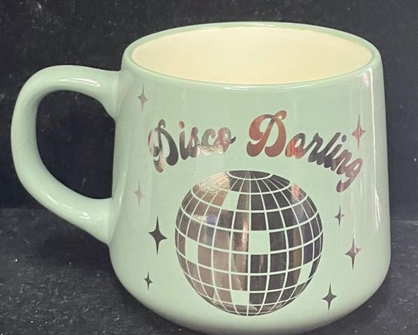 *Disco Darling Sage Green Coffee Mug - 12oz - Silver Disco Ball