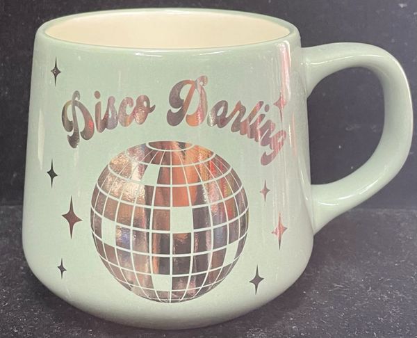 Disco Darling Sage Green Coffee Mug - 12oz - Silver Disco Ball