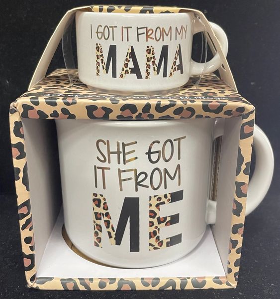 I Got It From My Mama White Gift Mug Set - She Got It From Me - 2 Mugs