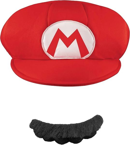 Super Mario Bros. Costume Accessory Kit, Mario Adult Hat & Mustache