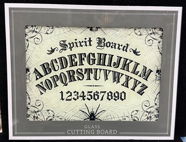 Spirit Board Glass Cutting Board - Halloween Novelty Gifts - Ouiji Game