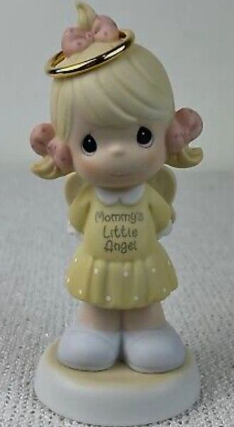 Rare Precious Moments Mommy's Little Angel Blonde Girl Porcelain Figurine - Enesco 2002