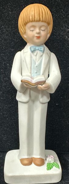 *Vintage Confirmation Boy Figurine, Porcelain - by Enesco - 1981 - Catholic Boy