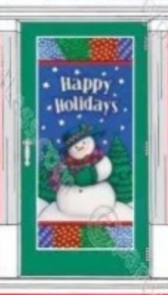 *Happy Holidays Snowman Door Cover, 60in - Christmas Decorations