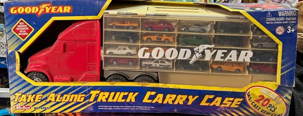 *Rare Vintage Redbox Good Year Take Along Truck Carry Case with 20 Die-Cast Vehicles, 27in - 1999