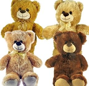 *Soft Brown Plush Teddy Bears, 20in