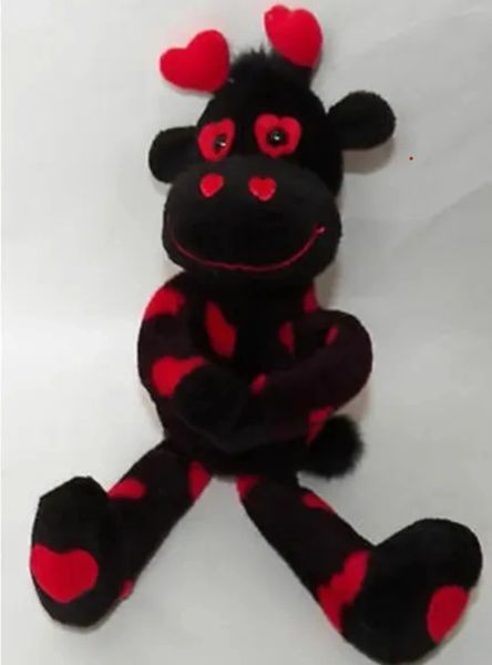 *Geri Giraffe Black Plush Stuffed Animal, with Red Hearts - Valentines Gifts