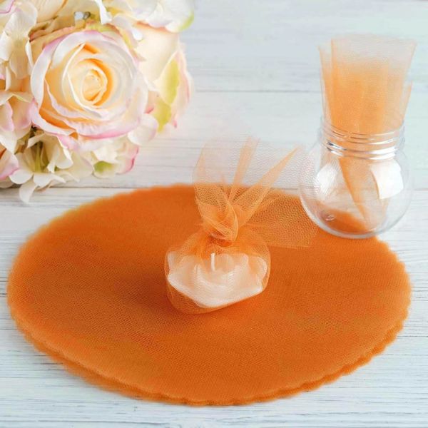 *Orange Round Tulle, 9in Circles, 50pcs - Crafts - Favors