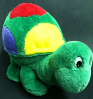 *Bright Green Plush Turtle, Colorful - 12in - Tortoise