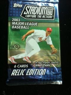 2003 Topps Stadium Club Baseball Cards Relic Edition, 1 Pack - 6 cards