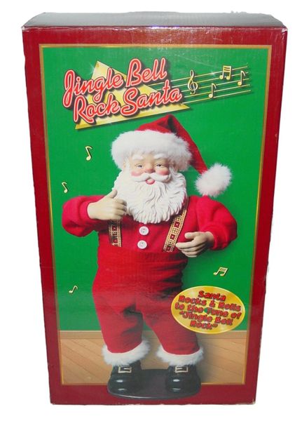 *Rare Jingle Bell Rock Dancing Santa Doll, 18in - 1998