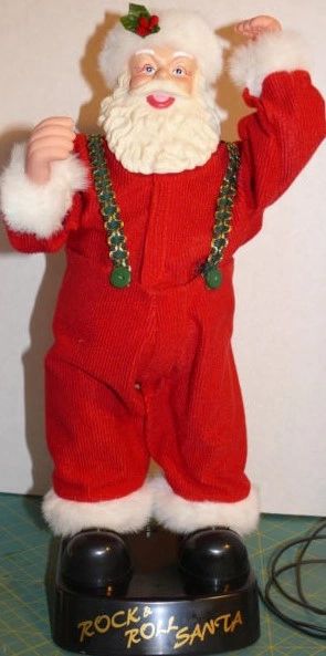 *Rare Jingle Bell Rock & Roll Dancing Santa Doll, 18in