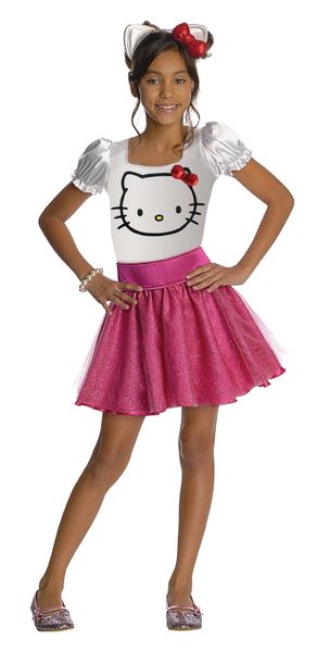 *Hello Kitty Pink Skirt Costume, Girls Size Large - Halloween - Sanrio