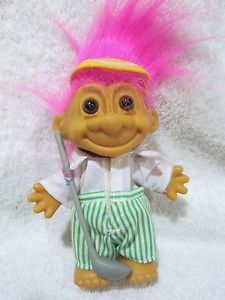 *Rare Golf Troll Doll Figure, 6in - by Russ Berrie