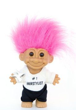 *Rare Hair Dresser Troll - Hair Stylist Doll Figure, 6in - by Russ Berrie