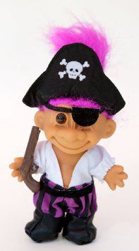 *Rare Pirate Troll Doll, 6in - by Russ Berrie