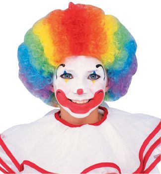 *Colorful Clown Wig Costume Accessory, Kids - Rainbow Afro - Halloween