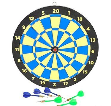 Wood Dart Board Game with Darts, 15in