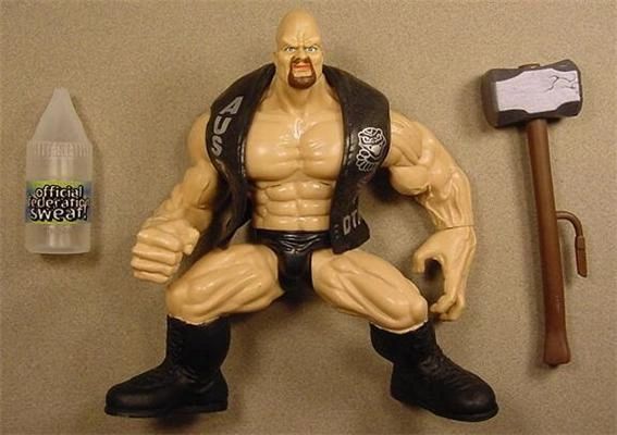 *Rare Vintage Stone Cold Steve Austin Wrestler, WWF Maximum Sweat Figure - 1999