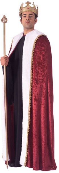 *Burgundy Robe, Royalty Costume Accessory, Men's - Kings Cape - Halloween